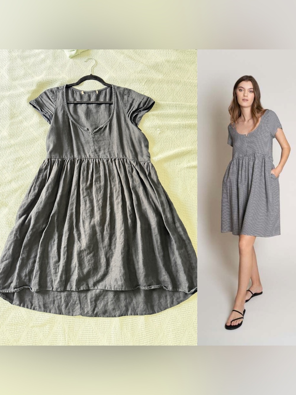 Neranese 100% Linen Isla Tencel Gingham Dress